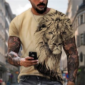 2023 Summer Streetwear T-shirt Men Animal Lion 3D Print Fashion Short Sleeve T-shirt Sport Fitness Breathable T Shirt For Men offers at $4.9 in Aliexpress