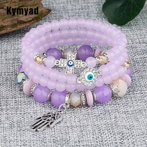 Kymyad (4pcs/set ) Bracelets Sets Bohemian Glasses Beads Bracelet Vintage Crystal Cross Palm Charming Bracelets Fashion Jewelry offers at $0.010 in Aliexpress