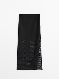 Black Crochet Knit Skirt offers at $129 in Massimo Dutti