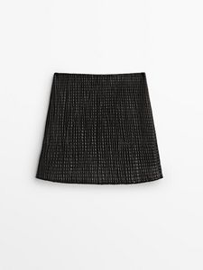 Stretch Nappa Leather Mini Skirt offers at $259 in Massimo Dutti
