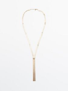Long Gold-Plated Mini Chain Cascade Necklace offers at $119 in Massimo Dutti