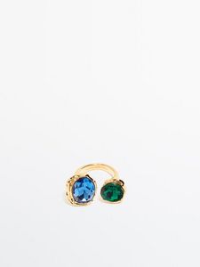 Gold-Plated Double Coloured Ring - Studio offers at $69.9 in Massimo Dutti