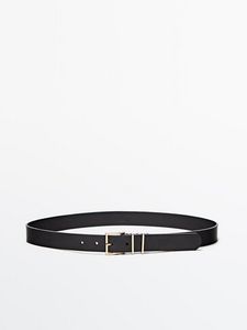 Leather Belt With Square Buckle And Double Loop offers at $69.9 in Massimo Dutti