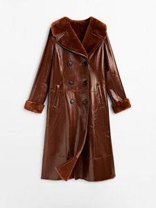 Patent Mouton Leather Coat - Studio offers at $2200 in Massimo Dutti