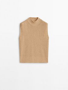 Purl Knit Mock Turtleneck Vest offers at $129 in Massimo Dutti