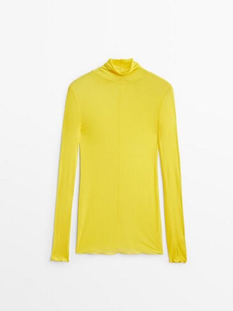 Limited Edition Long Sleeve Silk T-Shirt offers at $129 in Massimo Dutti