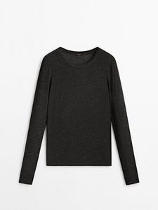Long Sleeve T-Shirt In A Lyocell And Wool Blend offers at $59.9 in Massimo Dutti