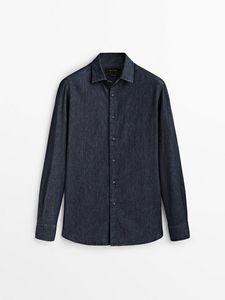 Regular Fit 100% Cotton Denim Shirt offers at $49.9 in Massimo Dutti