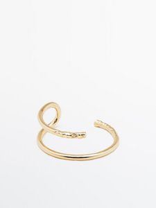 Gold-Plated Double Textured Open Arm Bracelet offers at $99.9 in Massimo Dutti