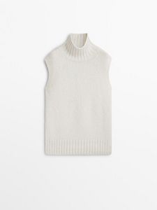Knit High Neck Waistcoat - Limited Edition offers at $199 in Massimo Dutti