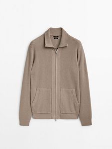 Knit Textured Zip-Up Cardigan With Pockets offers at $119 in Massimo Dutti