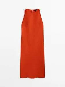 Linen Halter Dress offers at $129 in Massimo Dutti