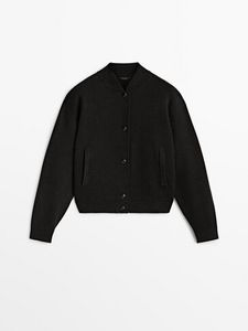 Knit Bomber Jacket With Snap-Buttons offers at $149 in Massimo Dutti