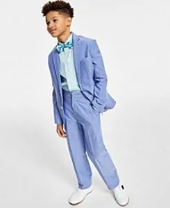 Stretch Oxford Jacket, Stretch Multicolor Tattersall Shirt, Bowtie & Stretch Oxford Pants Separates offers at $44.5 in Macy's