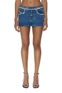 Frayed denim mini skirt offers at $157 in Diesel