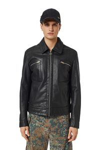 Leather jacket with zip pockets offers at $325 in Diesel