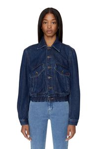 Bomber jacket in denim offers at $276 in 