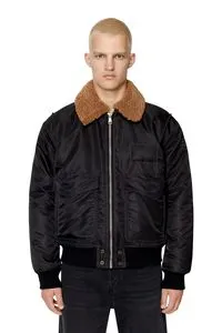 Padded bomber jacket with fuzzy collar offers at $332 in Diesel