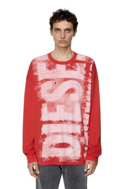 Long-sleeve T-shirt with smudged logo offers at $150 in Diesel