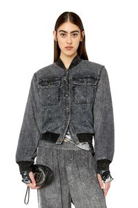 Bomber jacket with denim trompe l'oeil offers at $346 in 