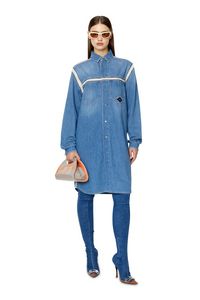 Denim shirt dress with inserts offers at $225 in Diesel