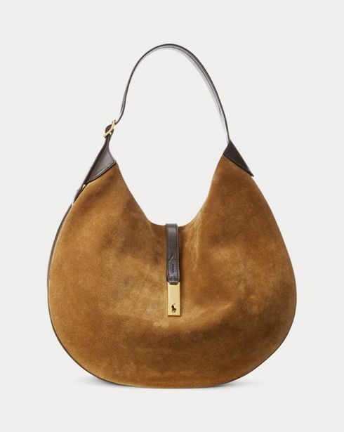 Polo ID Leather-Trim Suede Shoulder Bag offers at $799 in Ralph Lauren