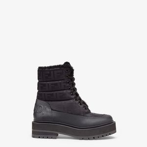 Black leather biker boots offers at $1290 in Fendi