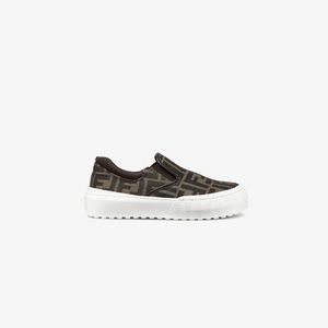 Fabric slip-on junior sneakers with FF logo offers at $520 in Fendi