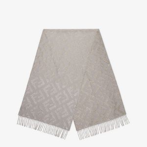 Dove gray cashmere scarf offers at $980 in Fendi