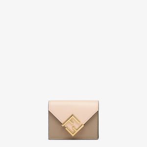 Two-tone dove gray and pink leather wallet offers at $550 in 