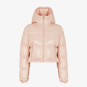 Pink nylon down jacket offers at $3190 in Fendi