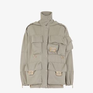 Dove gray drill jacket offers at $4600 in Fendi