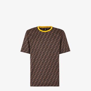 Brown cotton T-shirt offers at $650 in Fendi