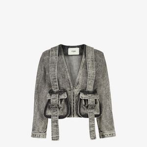 Black denim jacket offers at $2500 in Fendi