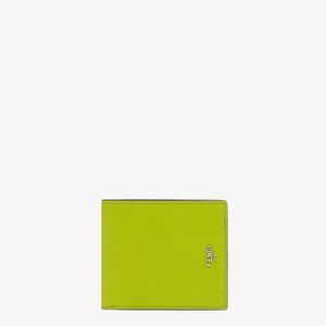 Acid green leather bi-fold wallet offers at $470 in Fendi