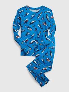 Kids 100% Organic Cotton Christmas Shark PJ Set offers at $15 in Gap Kids