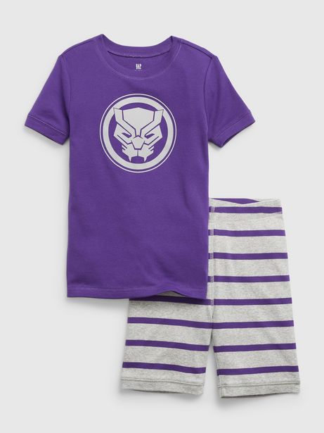 GapKids &#124 Marvel 100% Organic Cotton Black Panther PJ Shorts Set offers at $12.99 in Gap Kids