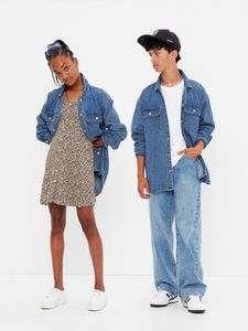 Teen Oversized Denim Shirt Jacket with Washwell offers at $29.99 in Gap Kids