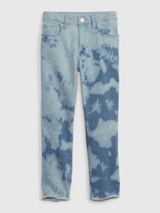 Kids Mid Rise Tie-Dye Girlfriend Denim Jeans with Washwell offers at $12.99 in Gap