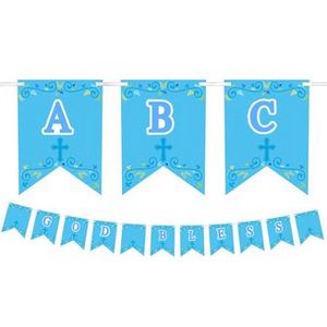 Blue First Communion Personalized Pennant Banner Kit offers at $5.99 in Party City