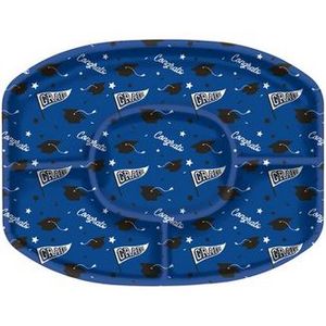 Blue Congrats Grad Plastic Sectional Platter, 18.25in x 13.25in offers at $2.25 in Party City