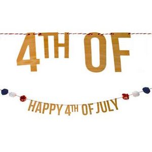4th of July Letter Banner offers at $15 in Party City