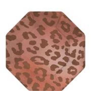 Metallic Rose Gold Leopard Print Octagonal Paper Dessert Plates, 7in, 20ct offers at $3.25 in Party City