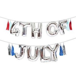 Air-Filled Silver 4th of July Letter Balloon Kit 18pc offers at $15 in Party City