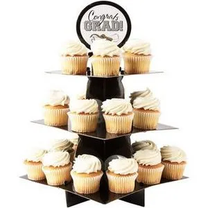 Black, Gold & Silver Graduation Cupcake Stand offers at $6.38 in Party City