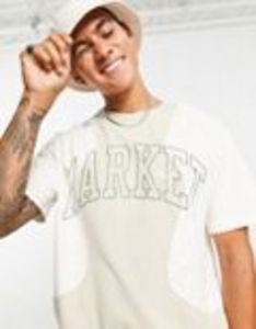 Puma x MARKET relaxed logo t-shirt in beige offers at $31.31 in 