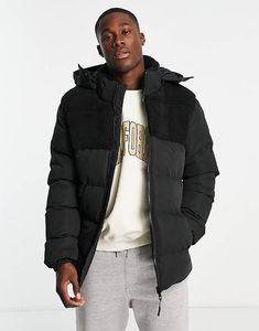 Threadbare puffer jacket with detachable hood in black offers at $34 in ASOS