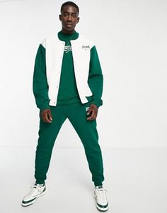 Reebok vintage bomber jacket in off-white and green - Exclusive to ASOS offers at $38.64 in 