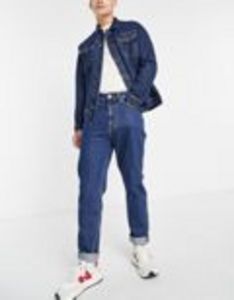 DTT slim fit denim jacket in dark blue offers at $15.5 in ASOS