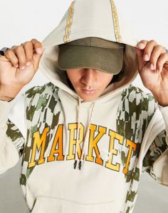 PUMA x MARKET relaxed hoodie in beige offers at $32.5 in 